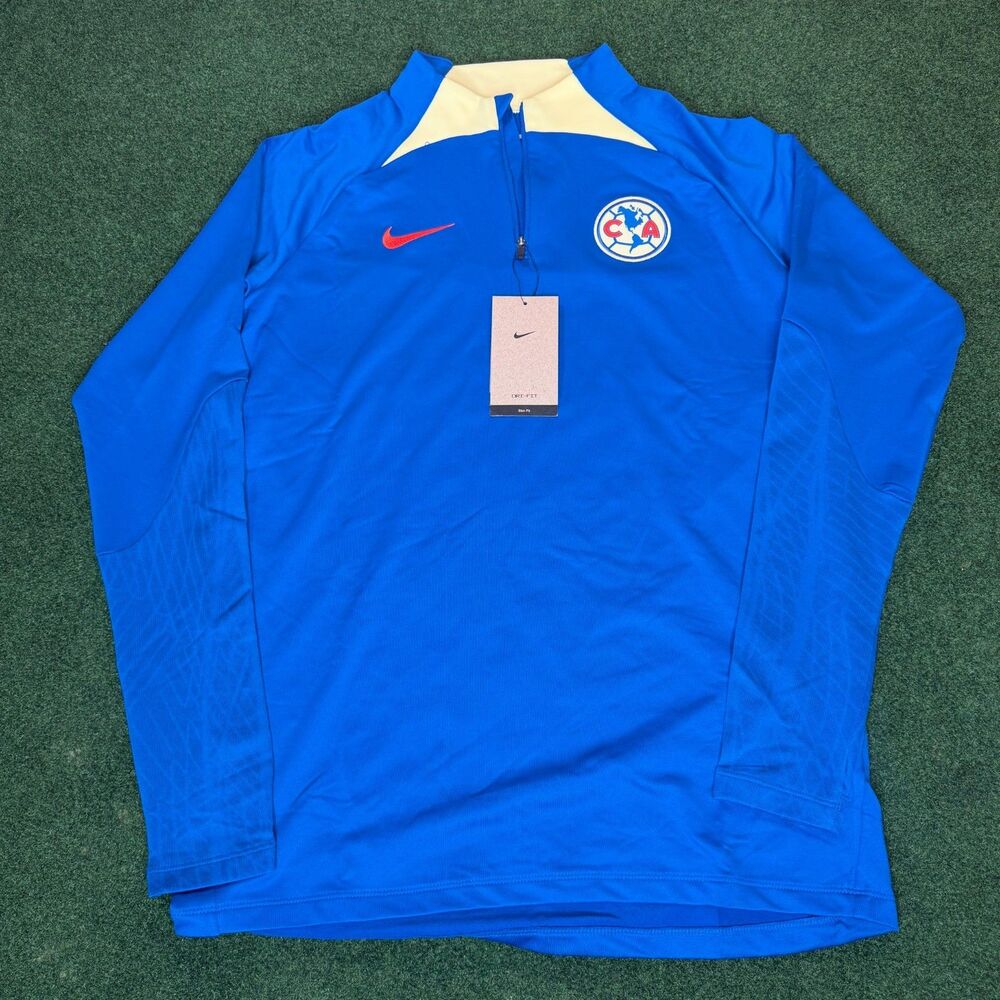 Sz M Nike Club America blue Strike Drill Training 1/4 Zip Men's DX3098-409